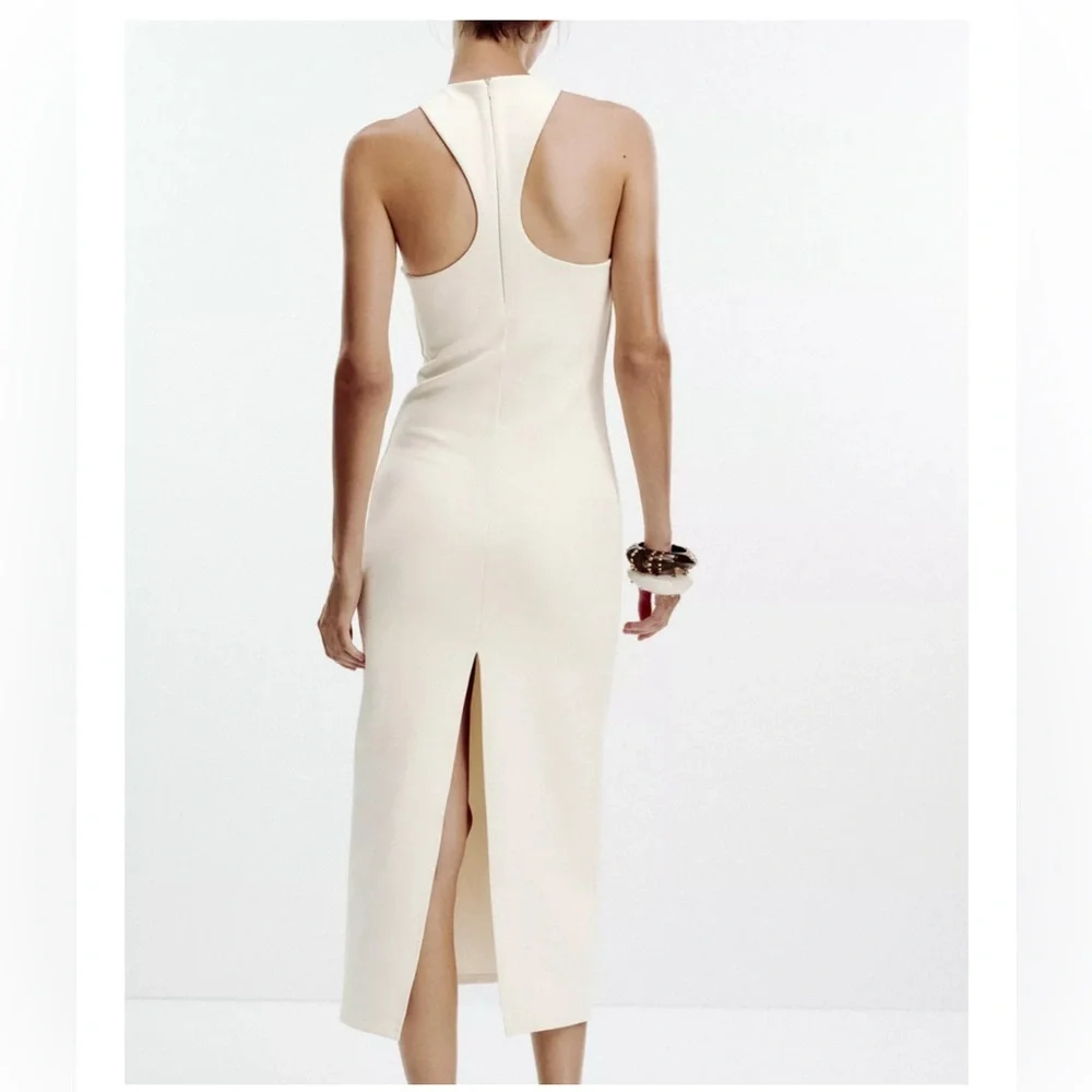 Zara HALTER INTERLOCK DRESS - Picture 2 of 3